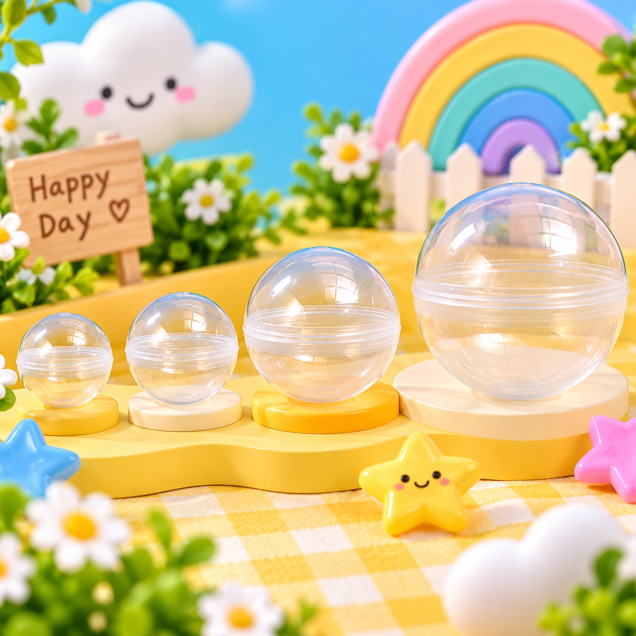 Clear transparent gashapon capsule shells