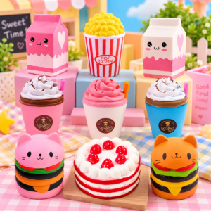 Cute food shaped squishy toys wholesale assortment