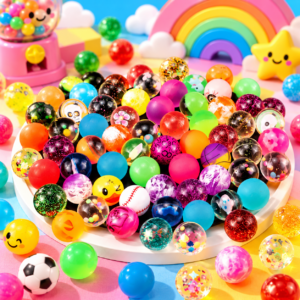 25mm colorful rubber bouncy balls in assorted patterns for wholesale