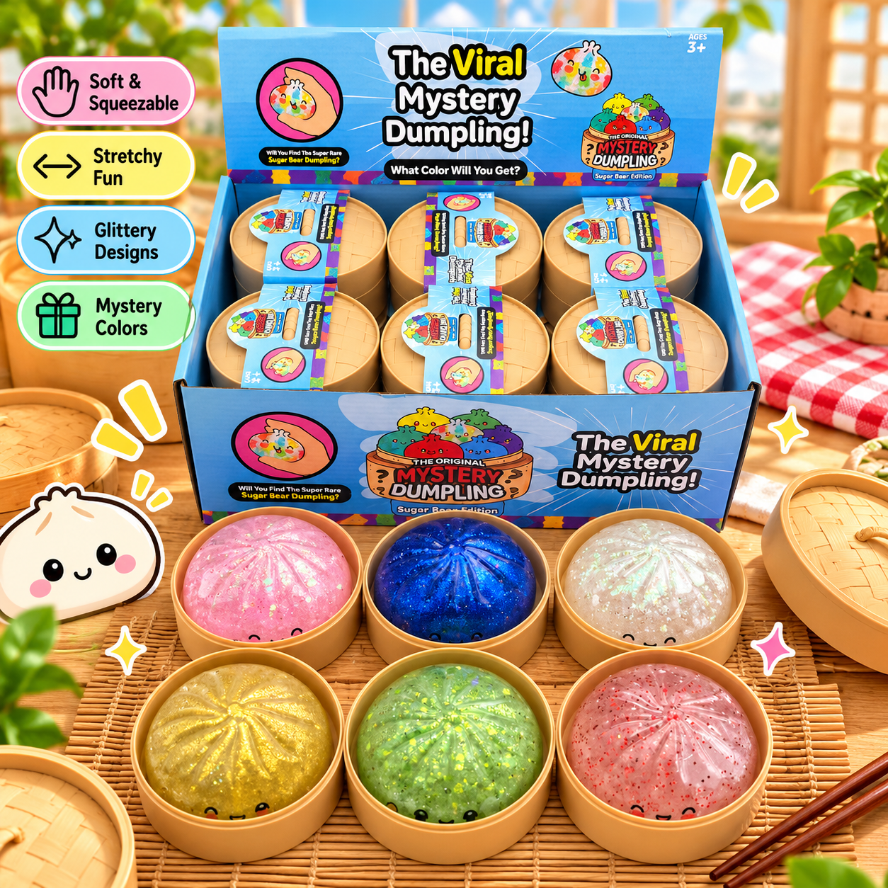 TPR Dumpling Squishy Toys Display Box