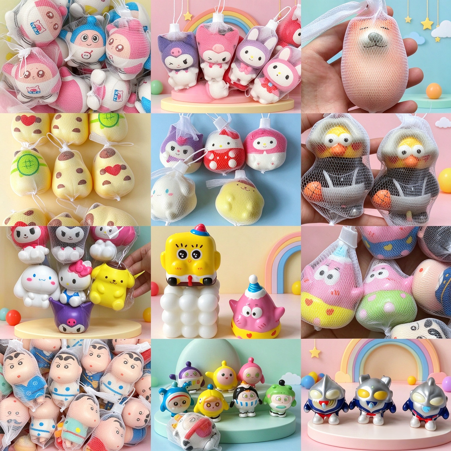 Colorful cartoon slow rising squishy toys made from PU foam