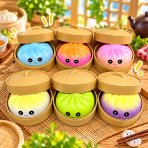 PU Dumpling Squishy Toys with Retail Display Box