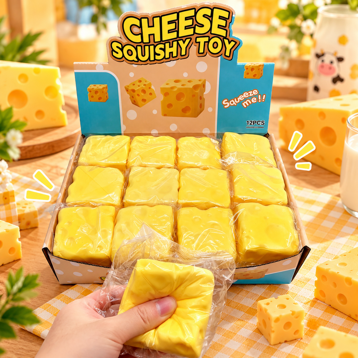 Cheese squishy toys wholesale display box